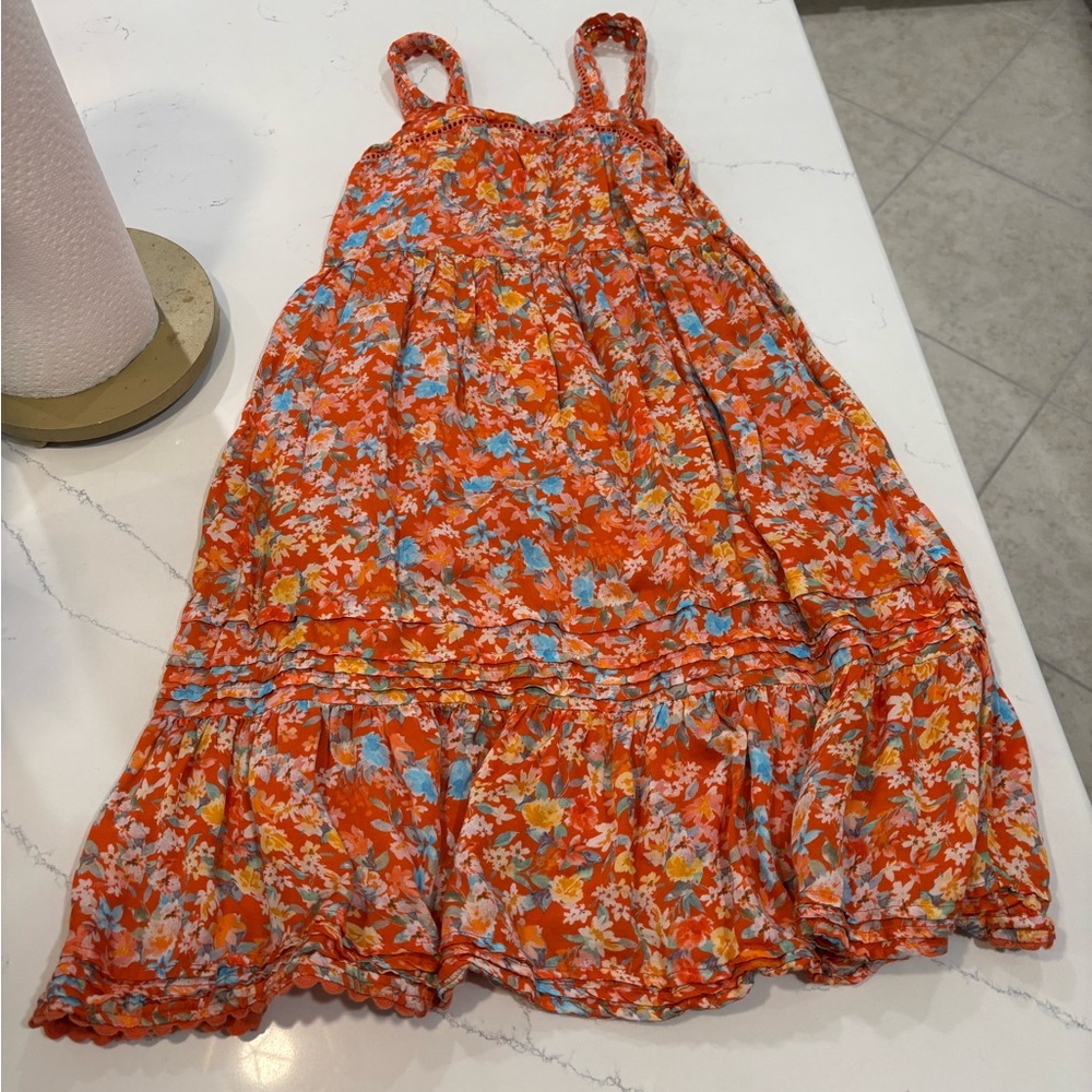 Roller Rabbit Orange Floral Dress size 10 girls